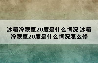 冰箱冷藏室20度是什么情况 冰箱冷藏室20度是什么情况怎么修